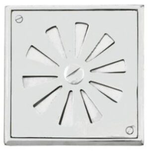 DELTA - REJILLA TAPA GIRATORIA C/MARCO COMUN 15 X 15 CROMO (01450)