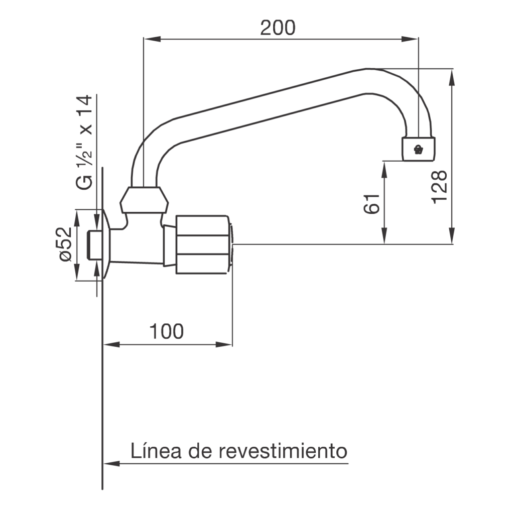 FV 421/15 CR CANILLA P/PARED DE UNA SOLA AGUA P/MOVIL ALTO ALLEGRO - Imagen 2