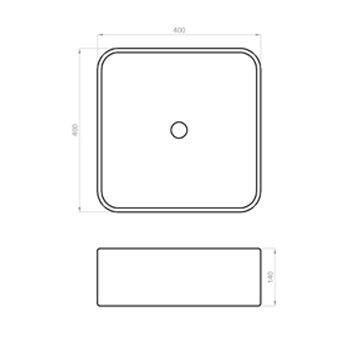 FERRUM - BACHA DE AP.MILOS CUAD. 40X40X14CM BCA / LK394 (MLS-BH-032-BL - Imagen 2