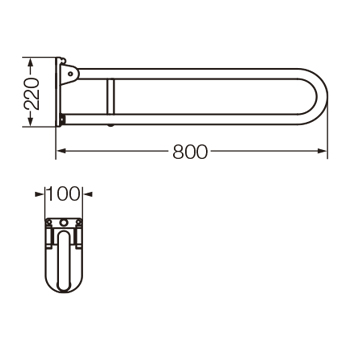 FERRUM - ESP-BR-019-BL - ESPACIO - BARRAL REBATIBLE X 80 CM BCO - Imagen 2