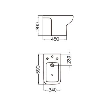 FERRUM - BEL1J-B (TRE-BI-101-BL) - TRENTO - BIDET 1 AGUJERO BCO - Imagen 3