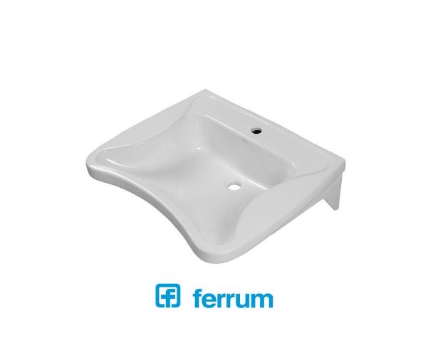 FERRUM - ESP-LV-103-BL - ESPACIO - LAVATORIO 1 AGUJERO C/SOPORTE MOVIL
