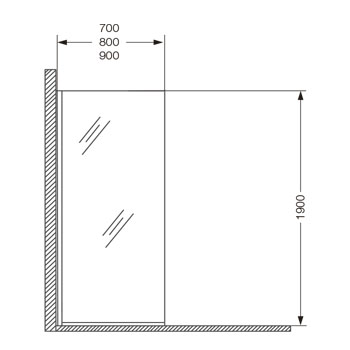 MAMPARA ALTA REBATIBLE 70X190 VID TRANS PERF ALU FERRUM / NL71A 01 - Imagen 2