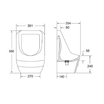 FERRUM - SVA-MG-010-BL - CLASICA - MINGITORIO SECO ( CON CARTUCHO ) BC - Imagen 2