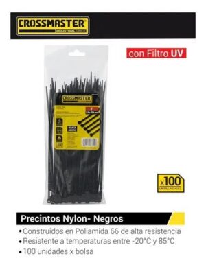 MORANO - PRECINTO NEGRO X 100 UNID 4.8 X 200 CROSS (9967648)
