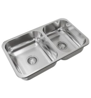 JOHNSON - R37 - PILETA DOBLE PEGAR 63.3 X 34 X 15 AC PUL 304