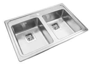 JOHNSON - Q 084 A - PILETA DOBLE ENCAST 83.8 X 55.9 X 17.5 AC 304