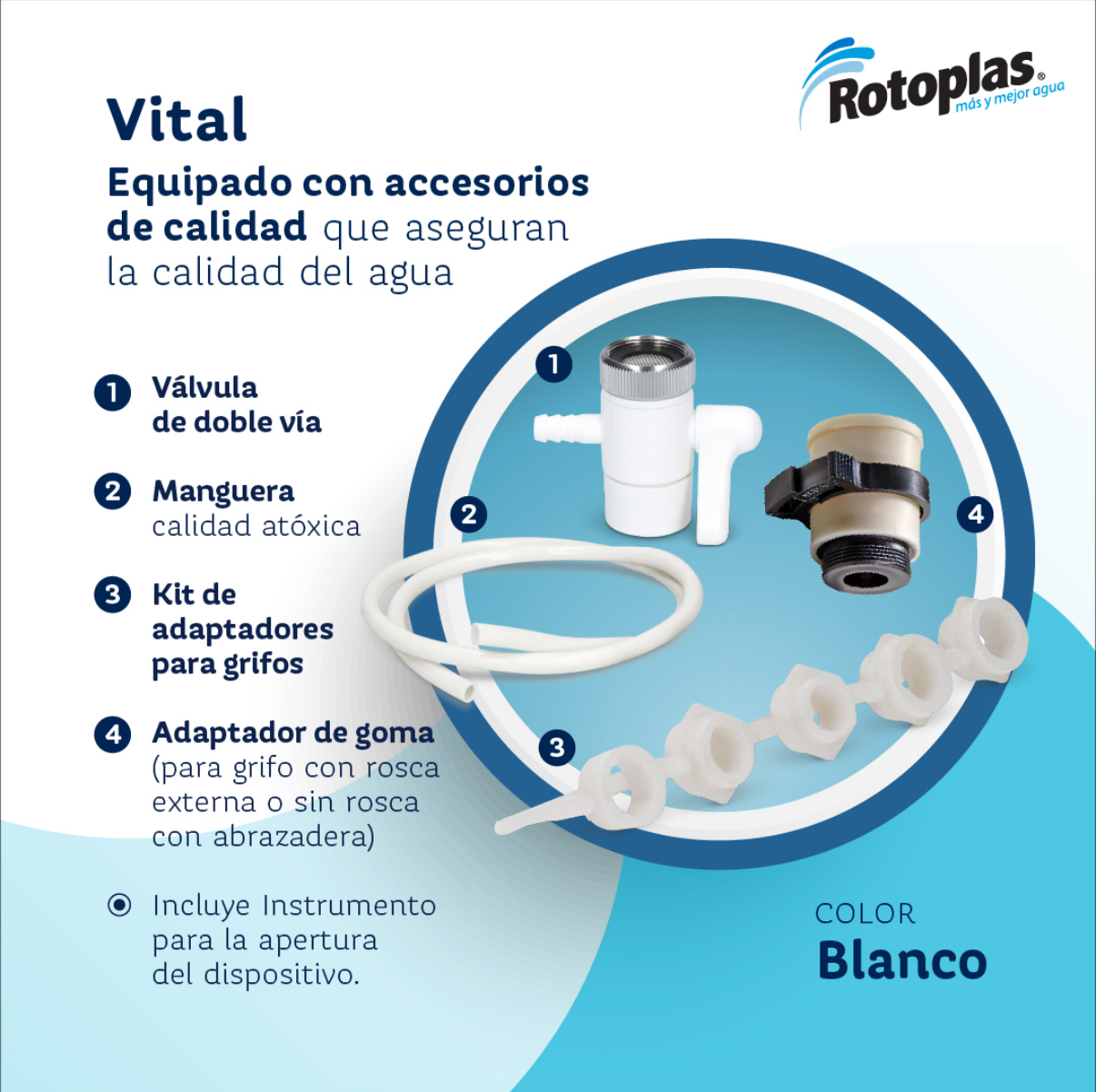 ROTOPLAS - PURIFICADOR PARA AGUA VITAL BLANCO - Imagen 5