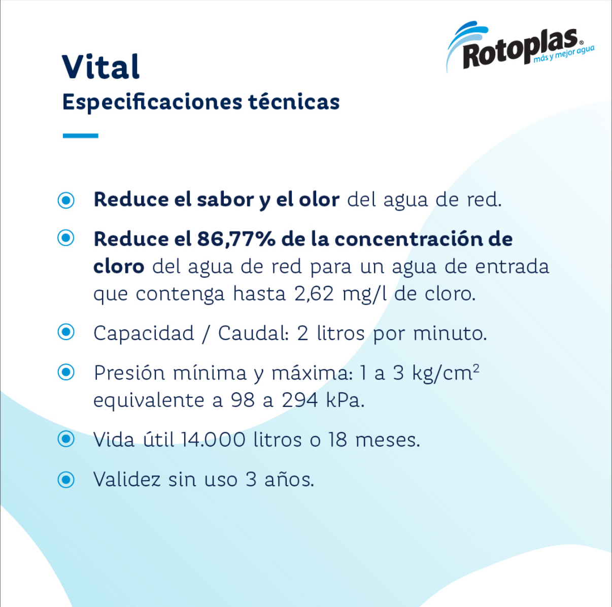ROTOPLAS - PURIFICADOR PARA AGUA VITAL BLANCO - Imagen 7